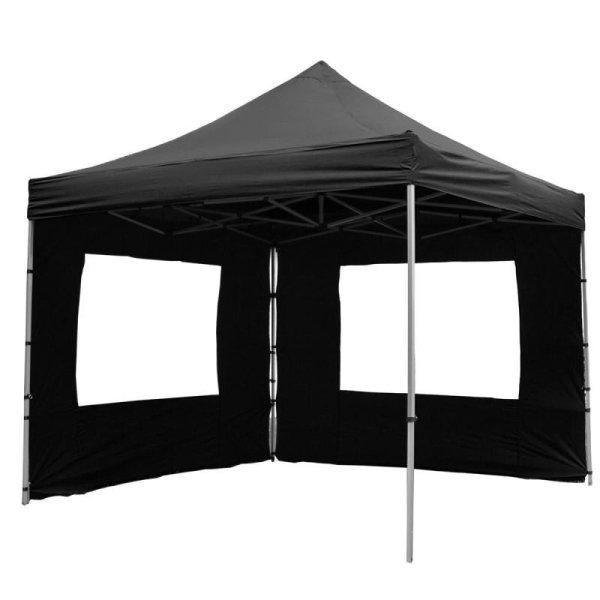 PROFI  ALU összecsukható pavilon, harmónika sátor rendezvénysátor 3x3 m
2db  oldalfallal fekete