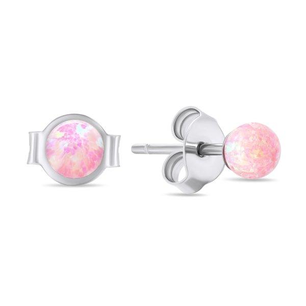 Brilio Silver Finom ezüst fülbevaló rózsaszín
szintetikus opálokkal EA625WP