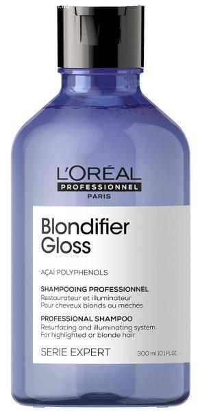 L´Oréal Professionnel Regeneráló és
fényesítő sampon szőke hajra Série Expert Blondifier
(Gloss Shampoo) 300 ml