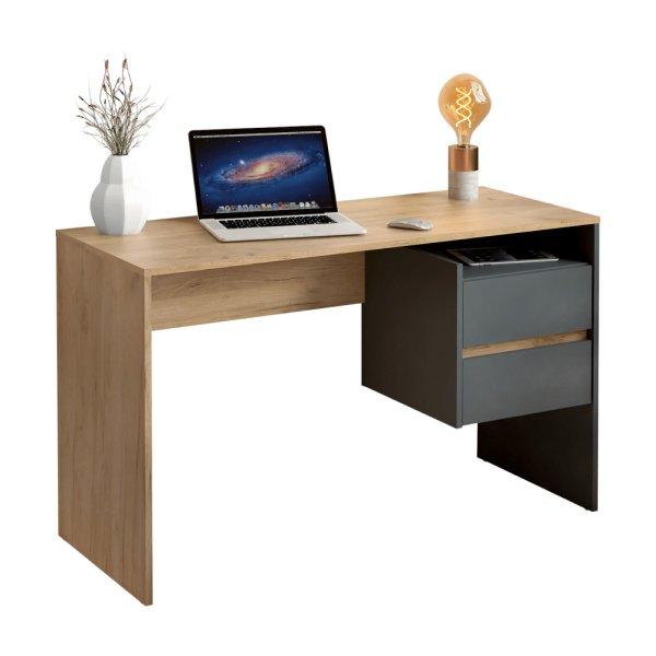 Számítógépasztal, artisan tölgy/grafit, TULIO NEW