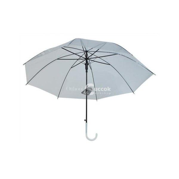 Áttetsző fehér esernyő - átlátszó esernyő, fehér színben, eső elleni
védelem, divatos esernyő, elegáns esernyő