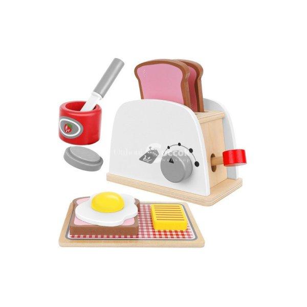 Fa játék pirító 22435, gyermek konyhai játék, fa játék kenyérpirító,
színes játék konyhafelszerelés