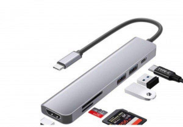 Qhou USB C -> USB 3.0, USB 2.0, USB C, SD és TF kártya,HDTV átalakító