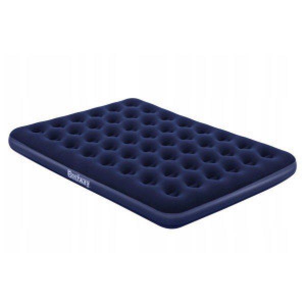 Felfújható matrac - kétszemélyes, velúr - kék - 203 x 183 x 22 cm
