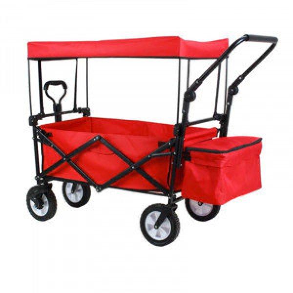 Összecsukható kocsi tetővel, húzható-tolható HOP1001724-3 piros
