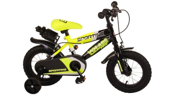 Volare Sportivo neonsárga gyerek bicikli, 12 colos, 95%-ban összeszerelve