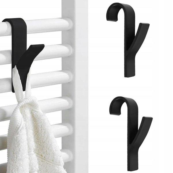 Fürdőszobai akasztók radiátorra - fekete