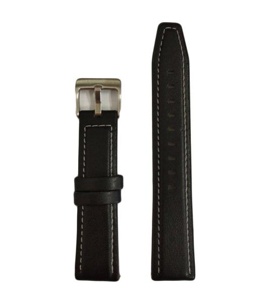 Colmi okosóra szíj, szilikon / műbőr, fekete, 20mm, Leather Strap