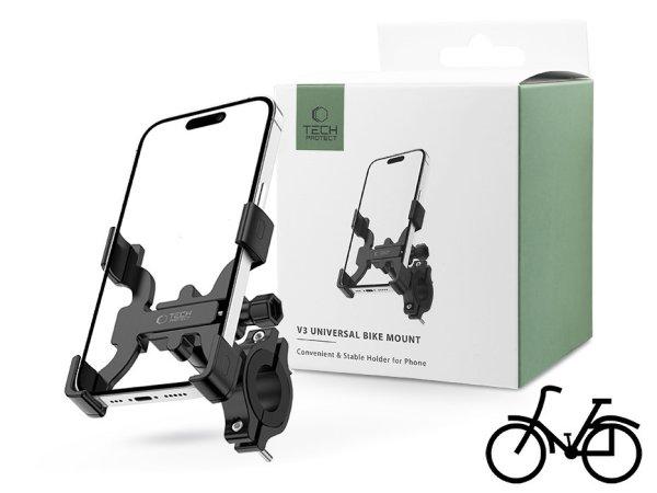 Tech-Protect univerzális kerékpárra / motorkerékpárra szerelhető fém
telefontartó - Tech-Protect V3 Universal Bike Mount - fekete