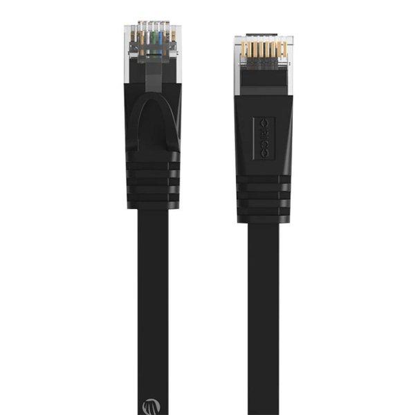 Orico lapos Ethernet hálózati kábel, RJ45, Cat.6, 1 m (fekete)