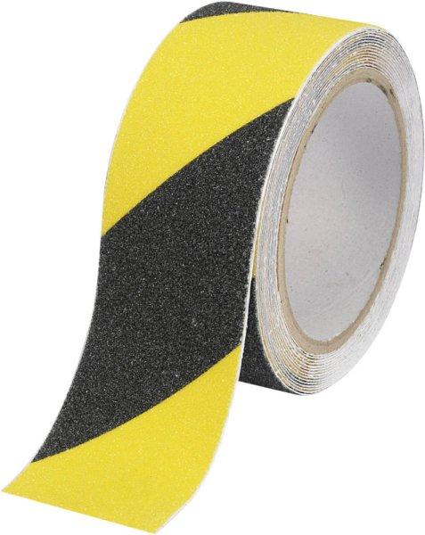 36121/W16707 Jelző/csúszásgátló szalag - fekete-sárga - 45m*5cm
