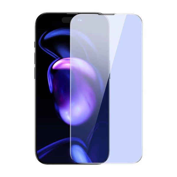 Baseus Crystal iPhone 14 Pro Max Üvegfólia kékfény-szűrővel és porálló
bevonattal, 0.3 mm (2 db)