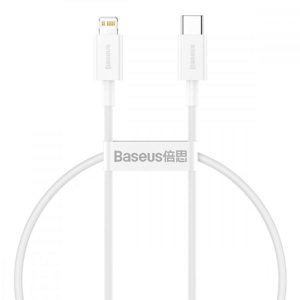 USB-C kábel a Lightning Baseus Superior sorozathoz, 20 W, PD, 0,25 m (fehér)