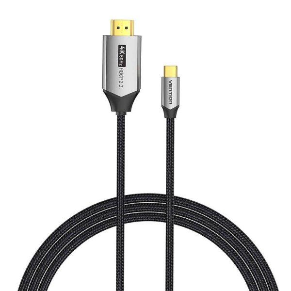 Szellőző CRBBG USB-C-HDMI kábel (fekete, 1,5 m)