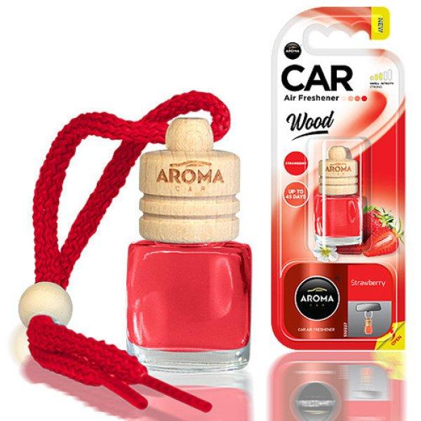 Aroma Car, Illatosító, Wood, Strawberry, 6 ml