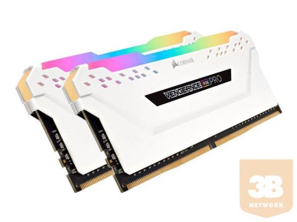 CORSAIR 16GB RAMKit 2x8GB DDR4 3200MHz 2x288 DIMM Unbuffered 16-18-18-36
Vengeance RGB Pro White Heat Spreader RGB LED 1.35V XMP2.0