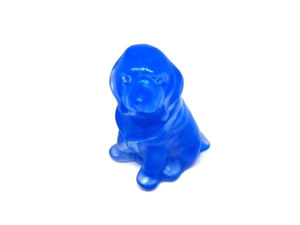 Figura Üveg kék kutya 4cm