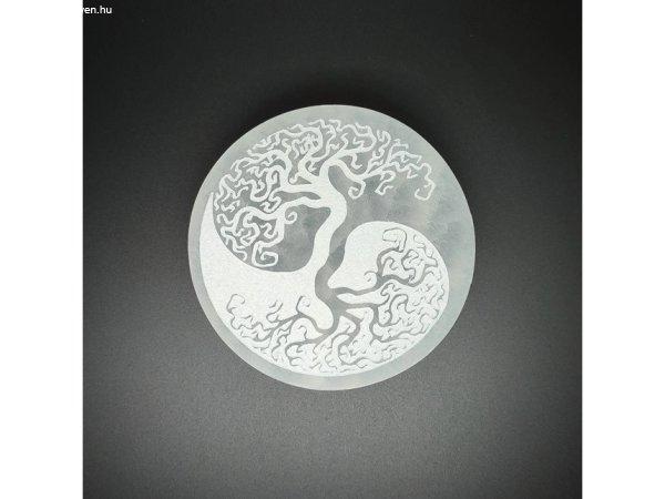 Szelenit korong yin yang fa 8cm