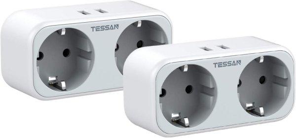 TESSAN 2 darabos többfunkciós USB-töltő, 4 az 1-ben USB-kimenet 2 fali
csatlakozóval és 2 USB-porttal