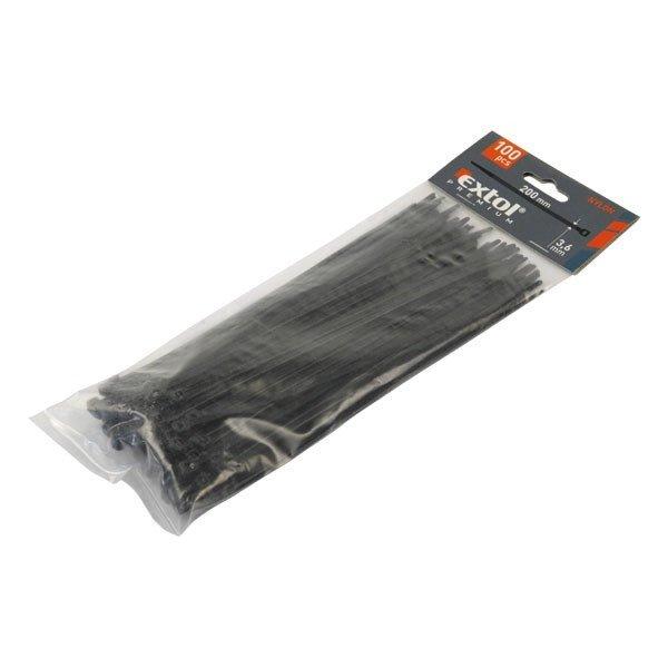 EXTOL PREMIUM kábelkötegelő 7,6×380mm 50db, fekete nylon; UV-, sav- és
lúgálló 8856170