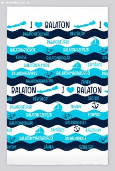 Balatonos kéztörlő, konyharuha, I love Balaton
