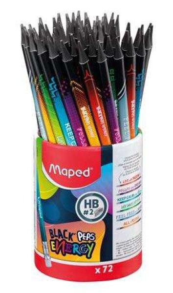 MAPED Grafitceruza radírral, ceruzatartó, HB, háromszögletű, MAPED
