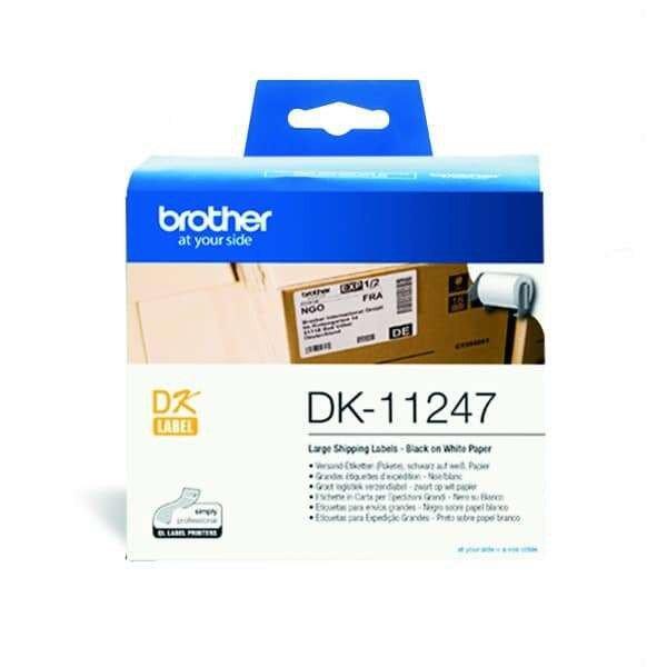 Brother DK-11247 180db/tekercs 103mm x 164mm fehér alapon fekete eredeti
elővágott öntapadós címke