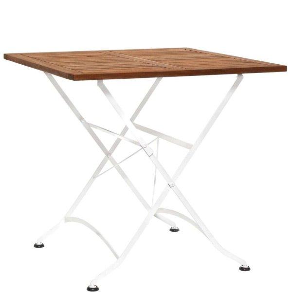 PARKLIFE összecsukható asztal natúr-fehér, 80x80 cm