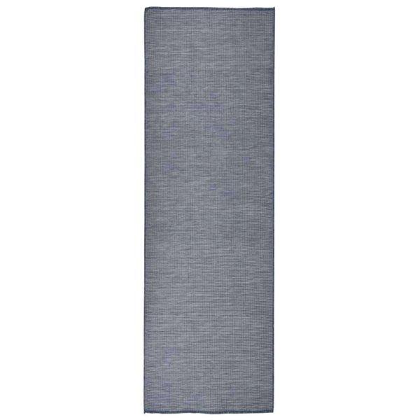 vidaXL kék lapos szövésű kültéri szőnyeg 80 x 250 cm