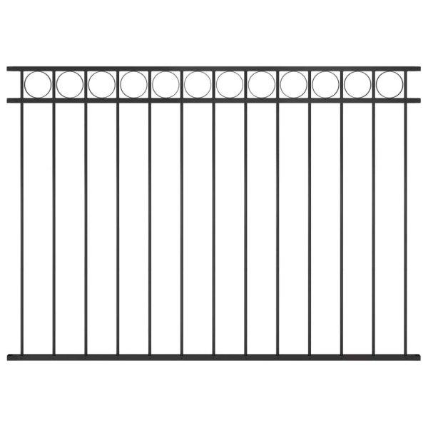 vidaXL fekete acél kerítéspanel 1,7 x 1,2 m