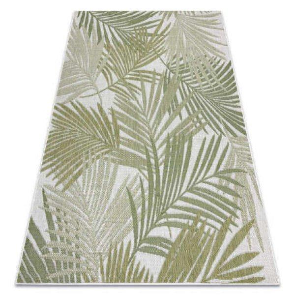 Fonott sizal szőnyeg SION pálmalevelek, tropikus 2837 lapos szövött ecru /
zöld 200x290 cm