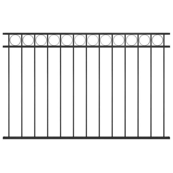 vidaXL fekete acél kerítéspanel 1,7 x 1 m