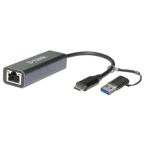 D-LINK Átalakító USB-C + USB 3.0 to Ethernet Adapter 2.5Gbps , - DUB-2315