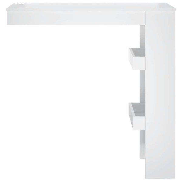 Magasfényű fehér színű szerelt fa fali bárasztal 102x45x103,5cm
