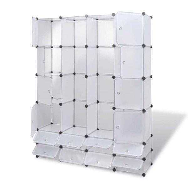 Moduláris szekrény 18 tárolórekesszel fehér 37 x 146 x 180,5 cm