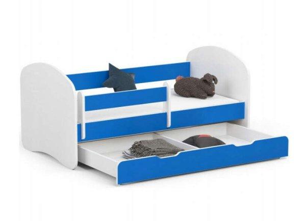 SMILE Gyermekágy ágyneműtartóval + matrac P140_70 - kék