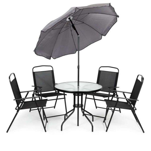 Kerti bútor garnitúra asztal 4 szék esernyő | SC-130