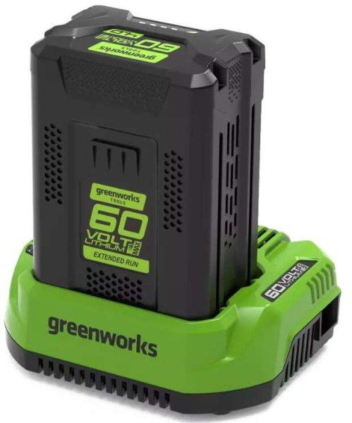 Greenworks (2933807-GW) GSK60B4 Akkumulátor és Töltőkészlet, Zöld-Fekete
