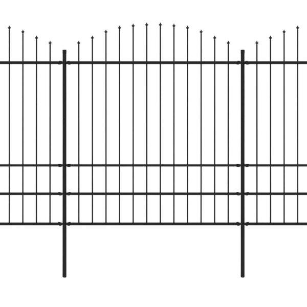 Fekete lándzsahegy tetejű acélkerítés (1,75-2) x 3,4 m