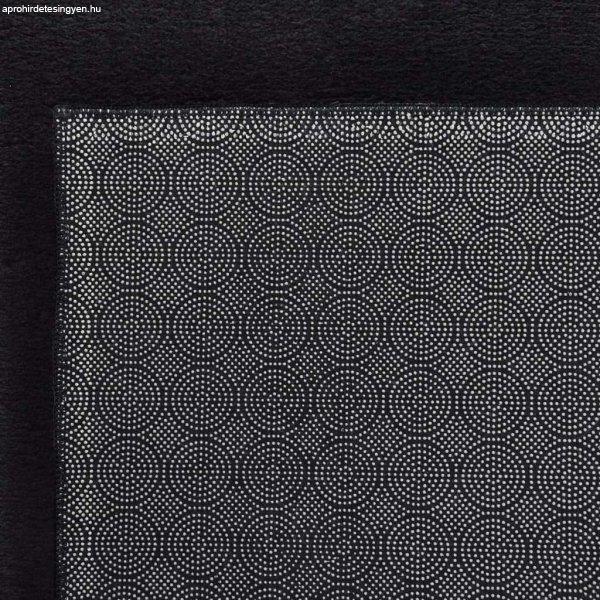 Fekete csúszásmentes puha bozontos mosható szőnyeg 160 x 230 cm