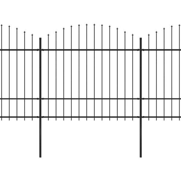 Fekete lándzsahegy tetejű acélkerítés (1,5-1,75) x 10,2 m