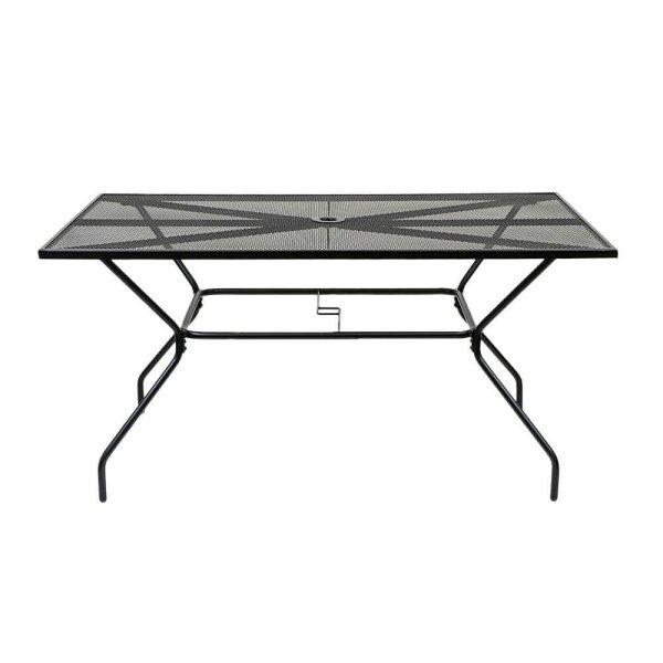 Melfi fém mesh kerti asztal 150x90x75 cm matt fekete