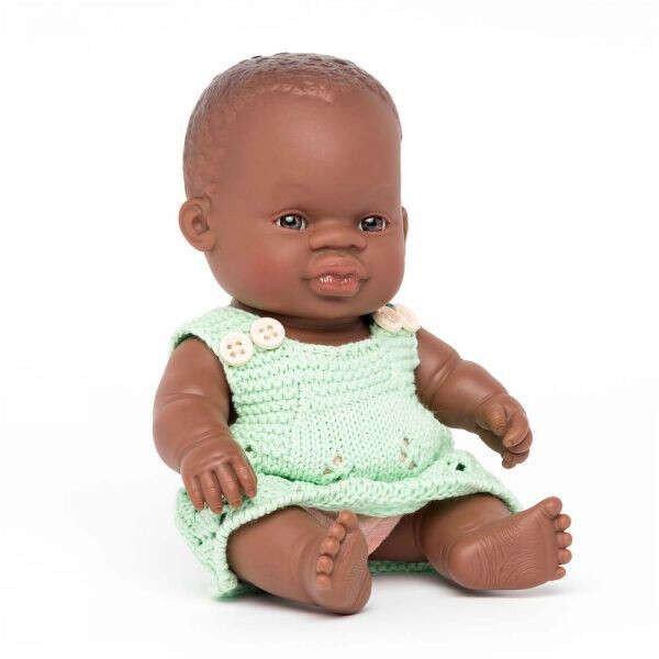 Oktatási baba baba 21 cm - afrikai lány