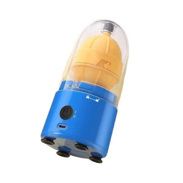 Elektromos tojásfehérje és sárgája keverő eszköz, hordozható, USB-n
keresztül újratölthető, 1500mAh akkumulátor, teljesítmény 15W - 5A, kék