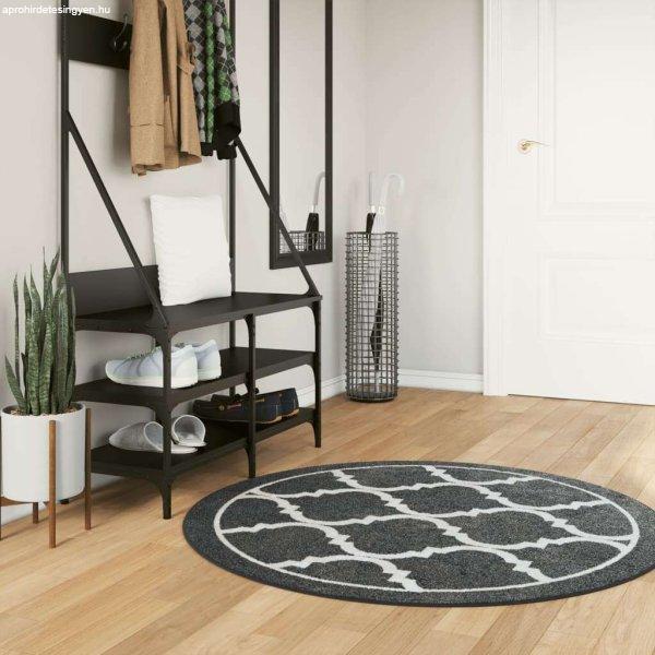 vidaXL fekete-fehér mosható csúszásgátló szőnyeg Ø 120 cm