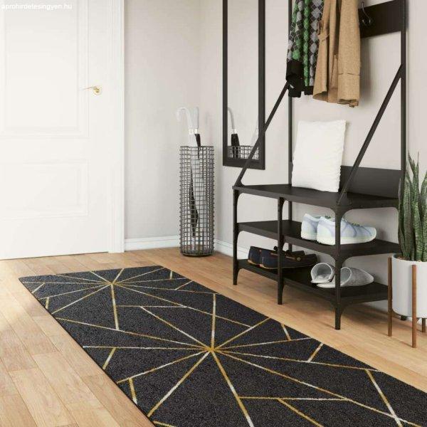 vidaXL fekete-arany mosható csúszásgátló szőnyeg 80 x 300 cm