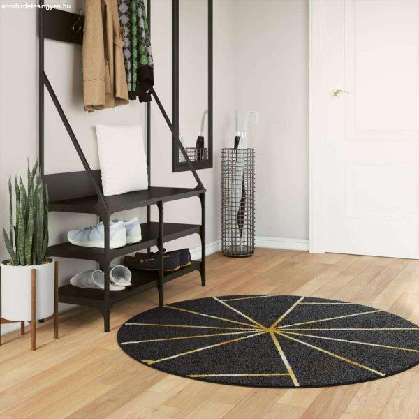 vidaXL fekete-arany mosható csúszásgátló szőnyeg Ø 120 cm