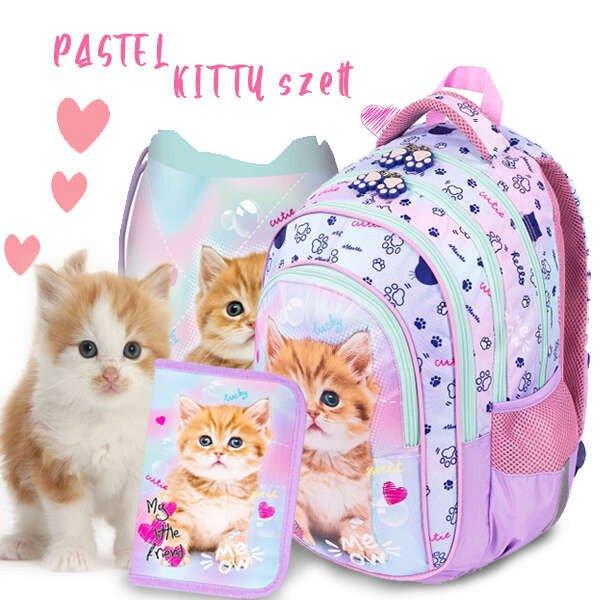My Little Friend cicás iskolatáska, hátizsák SZETT - Pastel Kitty