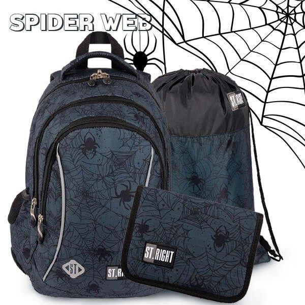 St. Right pókos iskolatáska, hátizsák SZETT - Spider Web