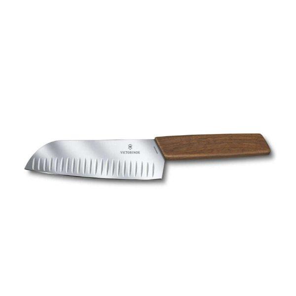 VICTORINOX Swiss Modern santoku kés, barázdált pengével (17 cm) diófa -
6_9050_17KG